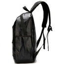 College Wind Simple Versatile Backpack Pu Leather Backpack Men'S Travel Bac