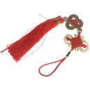Wealth Success 3 Copper Coins Rope China Knot Red Rope Feng Shui Lucky 3C