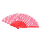 Spanish Fan Folding Hand Held Dance Pattern Party Wedding NEW(Red and white