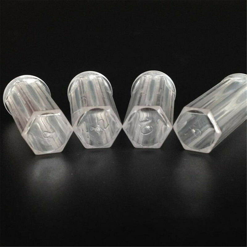 5PCS Clear Empty Hexagonal Plastic Pill Bottle Cap Medicine Capsule Container