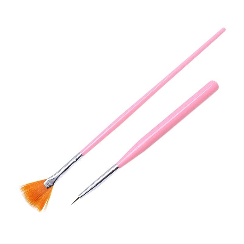 Set of 15 brushes for nail , pink H3E1