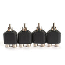 4PCS RCA AV Audio Splitter Adapter 1 Male to 2 Female Converter Connector