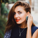Glossy Rhinestone Dangle Ear Stud Women Glitter Drop Earrings Jewelry Gift A