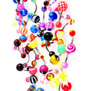 30Pcs Colorful Sexy Belly Bars Body Piercing Button Ring Navel Barbell Jewerly