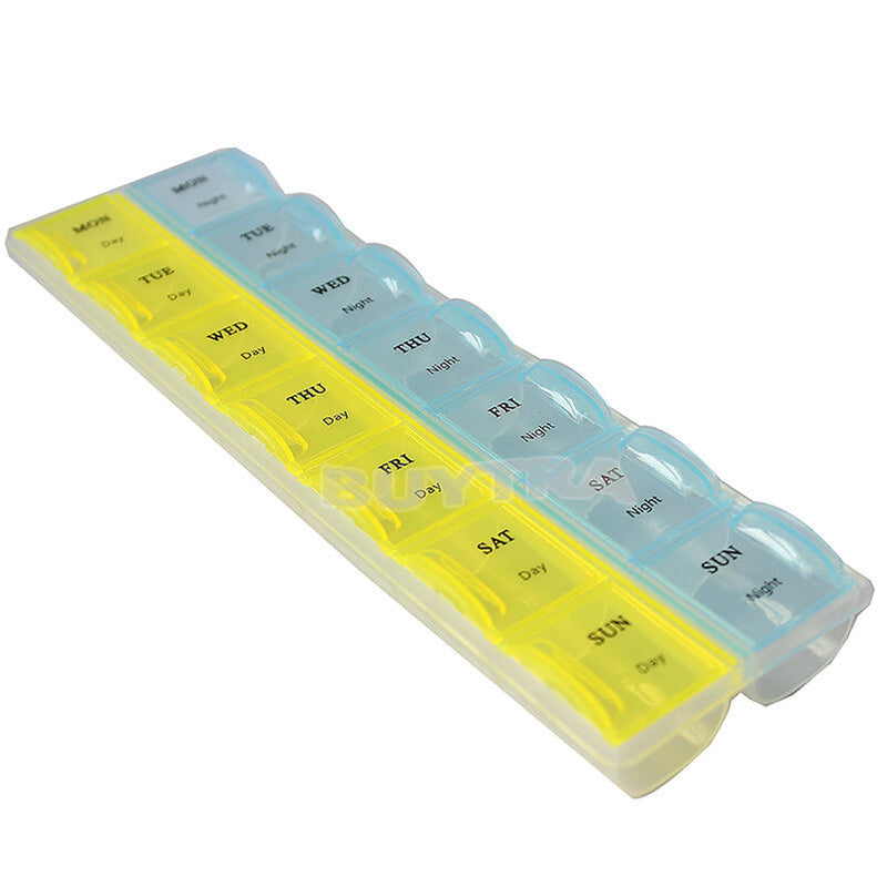 7 DAY PILL BOX MEDICINE TABLET DISPENSER ORGANISER STORAGE CASE AM / PM T ivTOC