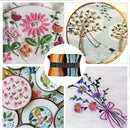 Embroidery Kit More Colors Thread 5 Bamboo Hoops Bag Aida Cloth 2 Tools Set H3L7