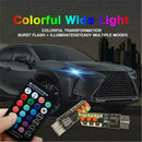 2* T10 W5W 5050 RGB Remote Control Car LED Light 6SMD Colorful Side Light Bulbs