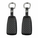 2Pcs Matte Carbon Fiber LOOK Smart Car Key Case Holder Protector for AUDI