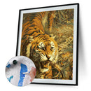 Hand Painted Picture Frameless DIY Fierce Tiger Painting By Numbers Craft