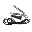 2 in 1 Green 9LED Floor Atmosphere Lights Underdash ighting Strip Kit