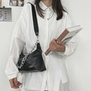 Women Solid Color Crossbody Shoulder Bag PU Chain Lady Travel Messenger Satchel
