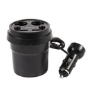 Car Cigarette Lighter, Car Charger Cup Holder 2 USB with 2 Socket Cigarette