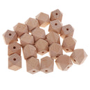 20 Pieces Natural Unpainted Beech Wood Loose Octagonal Beads for DIY Necklace