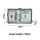 Dollar Pattern Clutch Crossbody Bag For Women Single Shoulder PVC Chain Purse