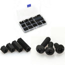 320PCS M4 Nylon Screws Hex Nut Washer Varied Assortment Box DIY Black CMP YFK