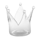 2x Crown Shape Glass Candle Holder Tealight Candlestick Tabletop Flower Vase