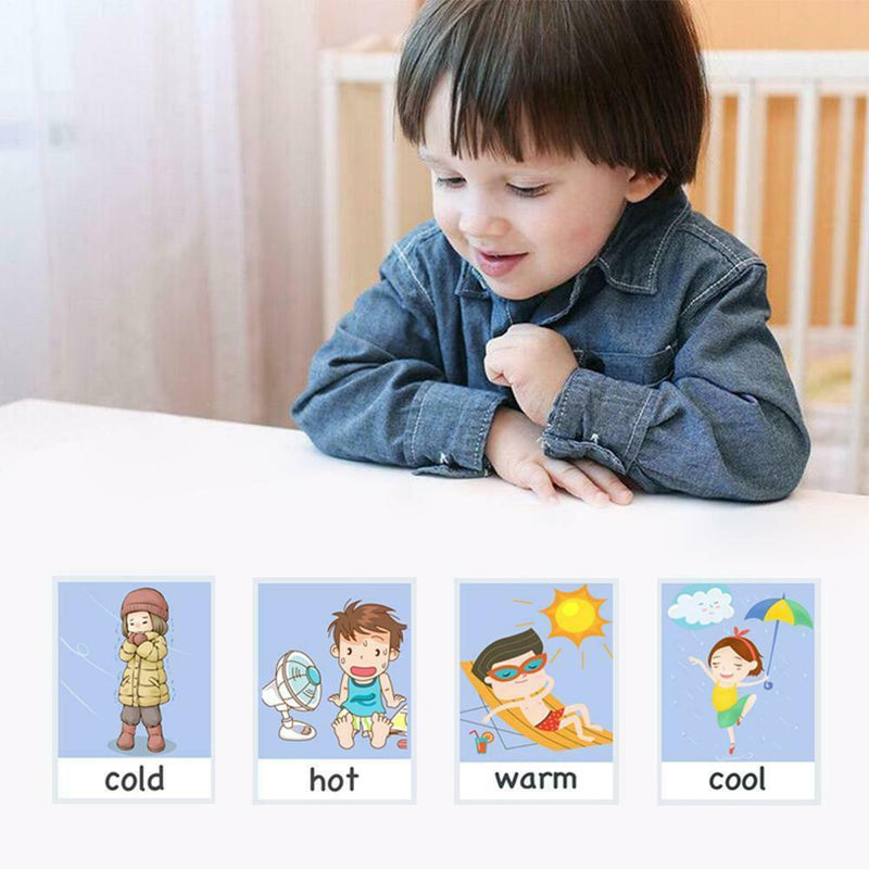 12Pcs Puzzle Early Learning Card English Word Flash Card Baby Training Card