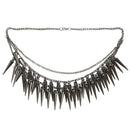 Punk Black Dangle Spike Rivet Tassels Multilayer Chain Necklace R4V3