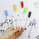 8 Colors Dry Erase White Board Marker Pen Fine Point Eraser Pen Built-in T3 K3J0