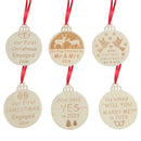 6pcs Wooden Christmas Pendent Xmas Tree Hanging Ornaments Decor (JM01694) A