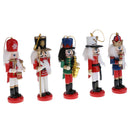 5Pcs 12cm Wooden Nutcracker Band Crafts Christmas Ornaments Festival Decor