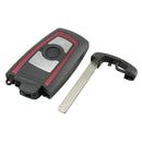 3-Button Remote Key Fob Replacement Case for BMW 550i GT X3 535i 528i (Red)