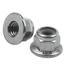 M6x1mm Stainless Steel Hex Flange Nylon Insert Locking Nuts 10 Pcs F7F9