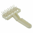 White Plastic 64 Spikes Pastry Dough Roller 7.8" Long