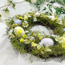Collection Easter Egg Wreath 35cm Rattan Garland Farmhouse Party Decoration