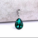 Fashion Tear Drop Rhinestone Button Barbell Bar Belly Navel Ring Body Pierc S8I3