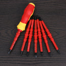 Screwdriver Repair Kit Insulation Electric Manually Red 7pcs