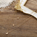 Lady Moon Star Love Pendant Necklace Retro Women Multi Layer Clavicle Chain