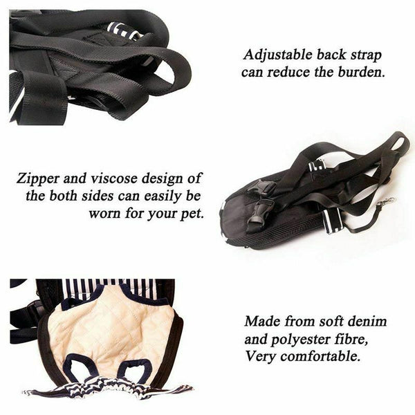 Dog Carrier Legs Out Front Pet Carrier Backpack Adjustable Puppy Cat Small  P4C1
