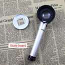 10X Optical Glass Lens Handheld LED Magnifying Glass Measuring Scale Magnifier