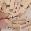 100 Natural Wooden Mini Craft Pegs Cloth Pin Photo Hanging Spring Clips 25mm