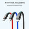 3in1 LED USB Charging Cable 8Pin Charger Cable Multi Port Phone CableFT