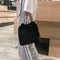 Fashion Soft Plush Handbag Women Shoulder Messenger Bag Travel Tote (Black)