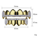 Crystal Rhinestone Teeth Grills Caps with 6 Top and 6 Bottom Grill Set Hip Hop