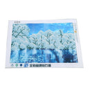 Diamond Painting Kit cross stitch 40*30cm Snow Winter Landscape Lake(White