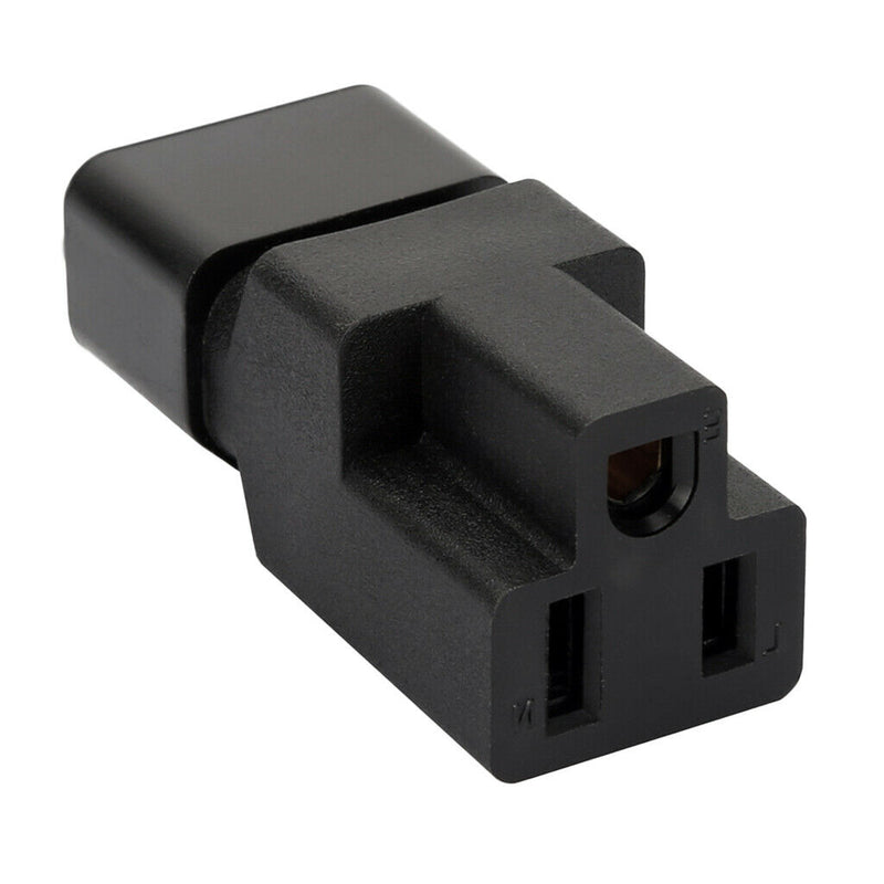 IEC320 3 Pin C14 to USA AC Nema 5-15R Female Power Adapter