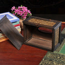Retro Bamboo Wood Facial Tissue Box Cover/Holder for Bathroom Countertops