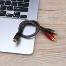 1pc 27cm 1 RCA Female to 2 RCA Male Splitter Cable for Car Audio System A