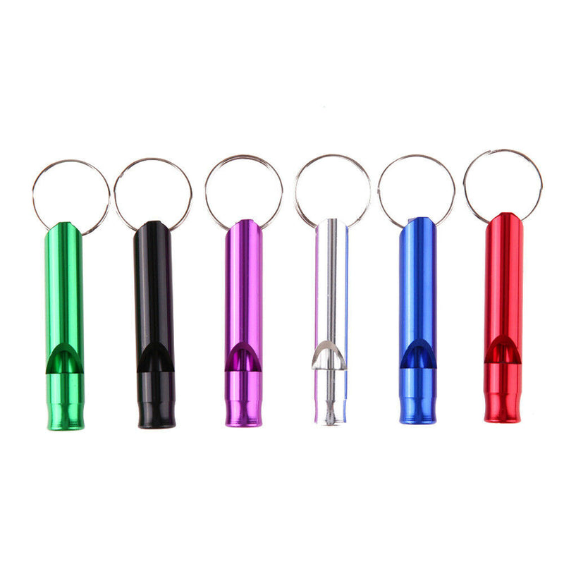 6pcs Aluminum  Pet Dog Training Whistle Flute Portable Keychain Whistle