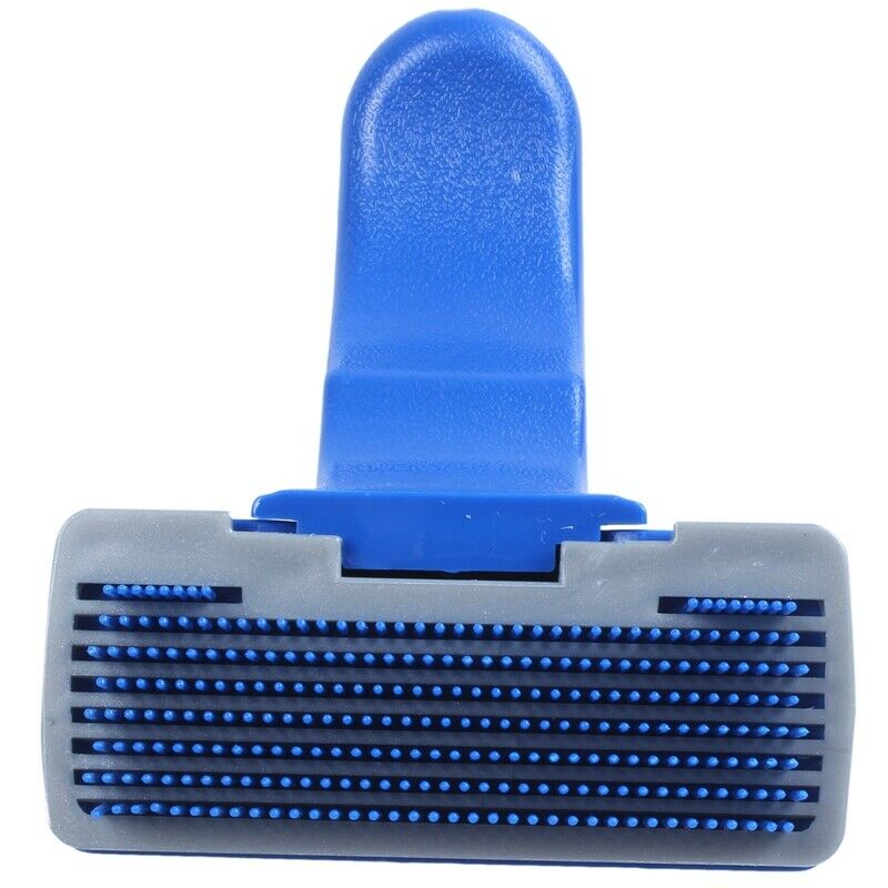 Blue Plastic Pet Dog Puppies Hair Shedding Grooming Brush Comb V6L9