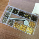 180x Double Cap Tubular Rivets Metal Tool Set Leather Crafts Studs Repair-6 A0N3