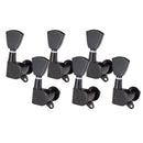 Black Enclosed Guitar Tuning Pegs Tuners for Acoustic Electric Guitars 6R
