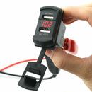 Car Truck 12/24V Cigarette Lighter Dual USB Charger Digital LED Volt Meter