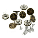 50-in-1 Sets Star Metal Buttons Jean Tack Color Bronze 17x8mm-design custom