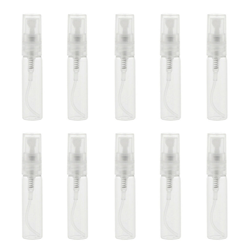 10Pcs Glass Perfume Empty Bottle Atomizer Pump Sprayer Refillable Travel 5ml