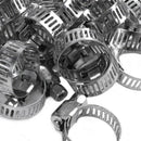 25 Pcs Stainless Steel Band Worm Gear Hose Clamp 13-19mm